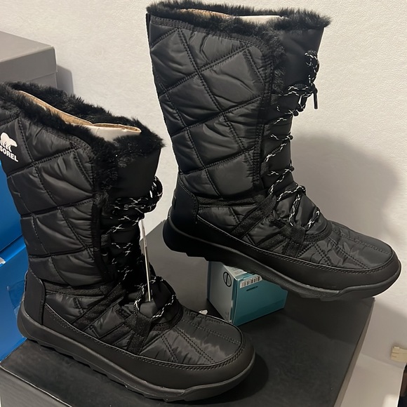 Sorel Whitney II Tall Lace Boot black classic casual comfy outdoor winter cozy - Picture 1 of 6